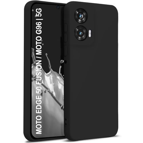 Image of TRUEUPGRADE Liquid Silicone Designed Back Case Cover for Motorola Moto G96 5G | Microfiber Inside, Full Protection | Bumper Back Cover Case for Motorola Moto G96 5G - Black