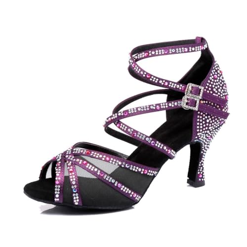 Chaussures de danse pour femme pour briller en soirée de gala violette