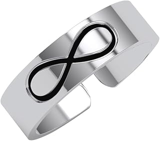 clara Pure 925 Sterling Silver Infinity Men Ring |Size Adjustable, Platinum Plated | Gift for Men & Boys-picture-28