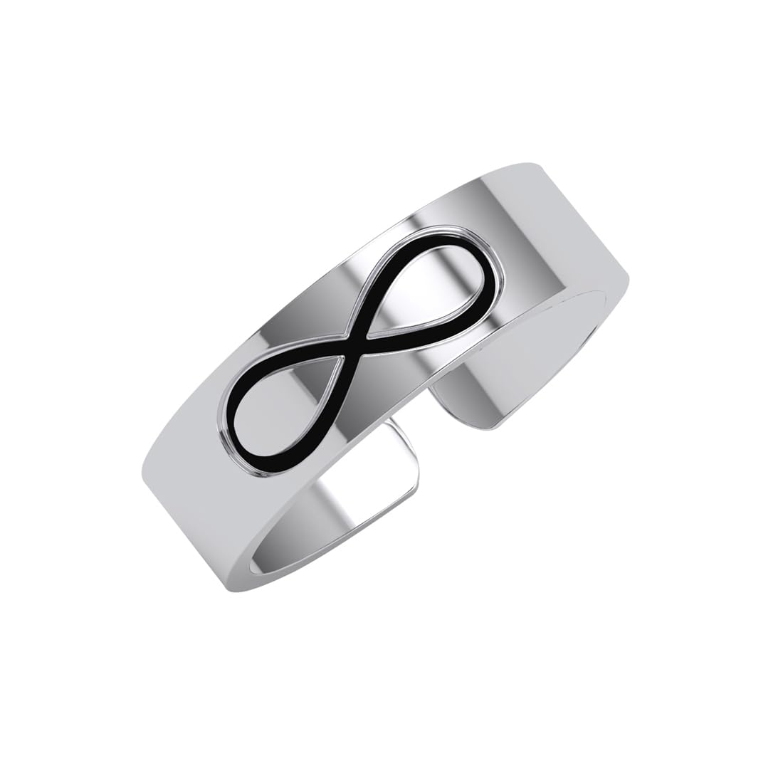 Clara Pure 925 Sterling Silver Infinity Men Ring |Size Adjustable, Platinum Plated | Gift for Men & Boys