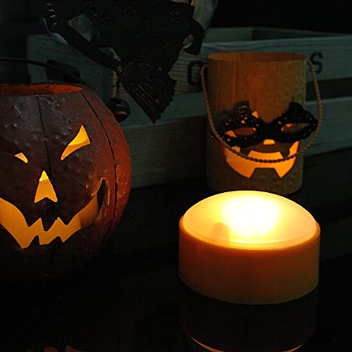 Image of 3 Halloween Battery LED Jack-O-Lantern Pumpkin Lights with Remote Orange | CANDLE CHOICE Battery Operated Flameless Candles with Remote and Timer for Halloween Pumpkin Decoration Orange Color 3 Pack