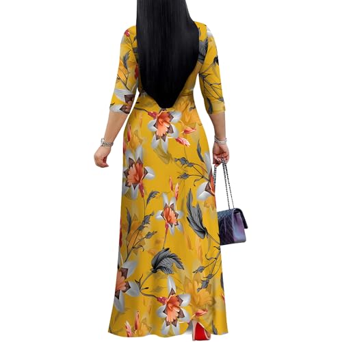 Image of PinkPatty Plus Size Maxi Dress for Women 3 /4 Sleeve Casual Long Dress