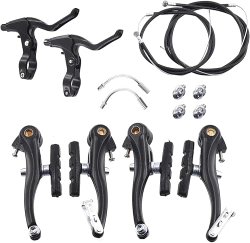 Freno a V per bicicletta,Freno a V anteriore posteriore,Set freno per bicicletta,Set freni per bicicletta in alluminio,Freno anteriore posteriore V Brake, per bici da corsa, bici da città, e-bike