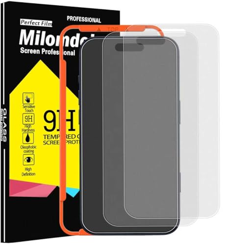 Milomdoi 3 Pack Matte Screen Protector for iPhone 17 Pro Max [Phone Case Friendly] Tempered Glass Accessories Film Shatterproof No Bubble Easy Installation with Mounting Frame for Apple