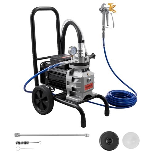 VEVOR Pulvérisateur de Peinture sans Air à Membrane, Système de Pulvérisation de Peinture Airless 1100 W, pour Décor Intérieure Extérieure, Haute Pression 15,17...