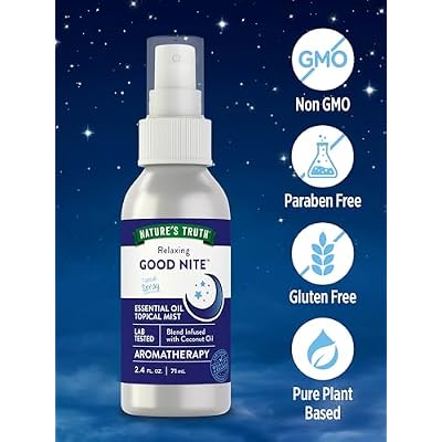 Nature's Truth Good Nite Essential Oil Mist | 2.4 fl oz | Calming Blend | for Topical Use, Yoga, Aroma Spray
