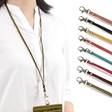 [CIBOLA] 高級牛革 ストラップ 本革 首掛け スマホ 携帯 首掛けストラップ レザー 落下防止 ロングストラップ 長さ調整可能 キーストラップ 紛失防止 (オリーブ色)