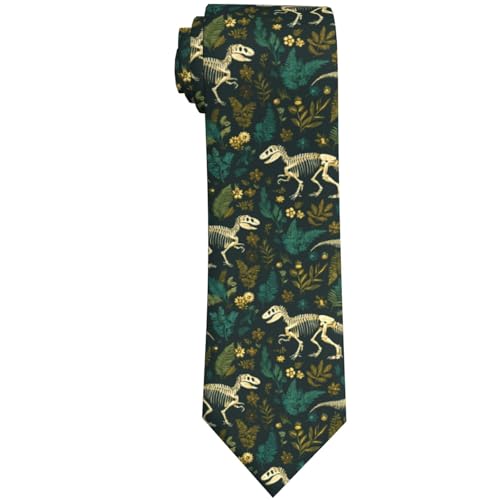 DEKIFNHG Dinosaur Skeletons MenS Tie Funny Casual Neckties For Men Holiday Season Party Gifts