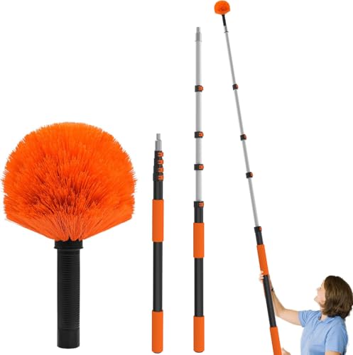 Buyplus 26FT Reach Cobweb Duster, Outdoor Spider Web Cleaner Brush
