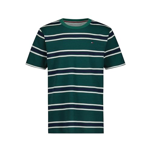 Tommy Hilfiger Boys' Short Sleeve Striped Crewneck T-Shirt, Spirit June Bug, 18-20 by Tommy Hilfiger - Used condition - US$10.01