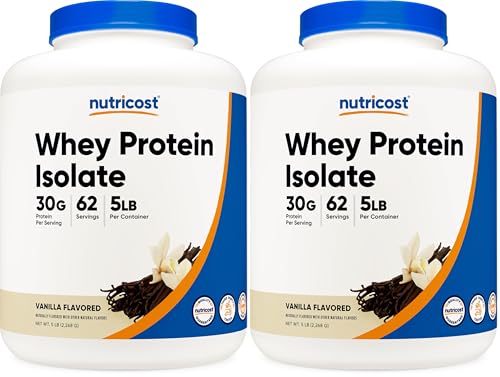 Image of Nutricost Isolate Whey Protein Powder, Vanilla, 5 pounds (Pack of 2)