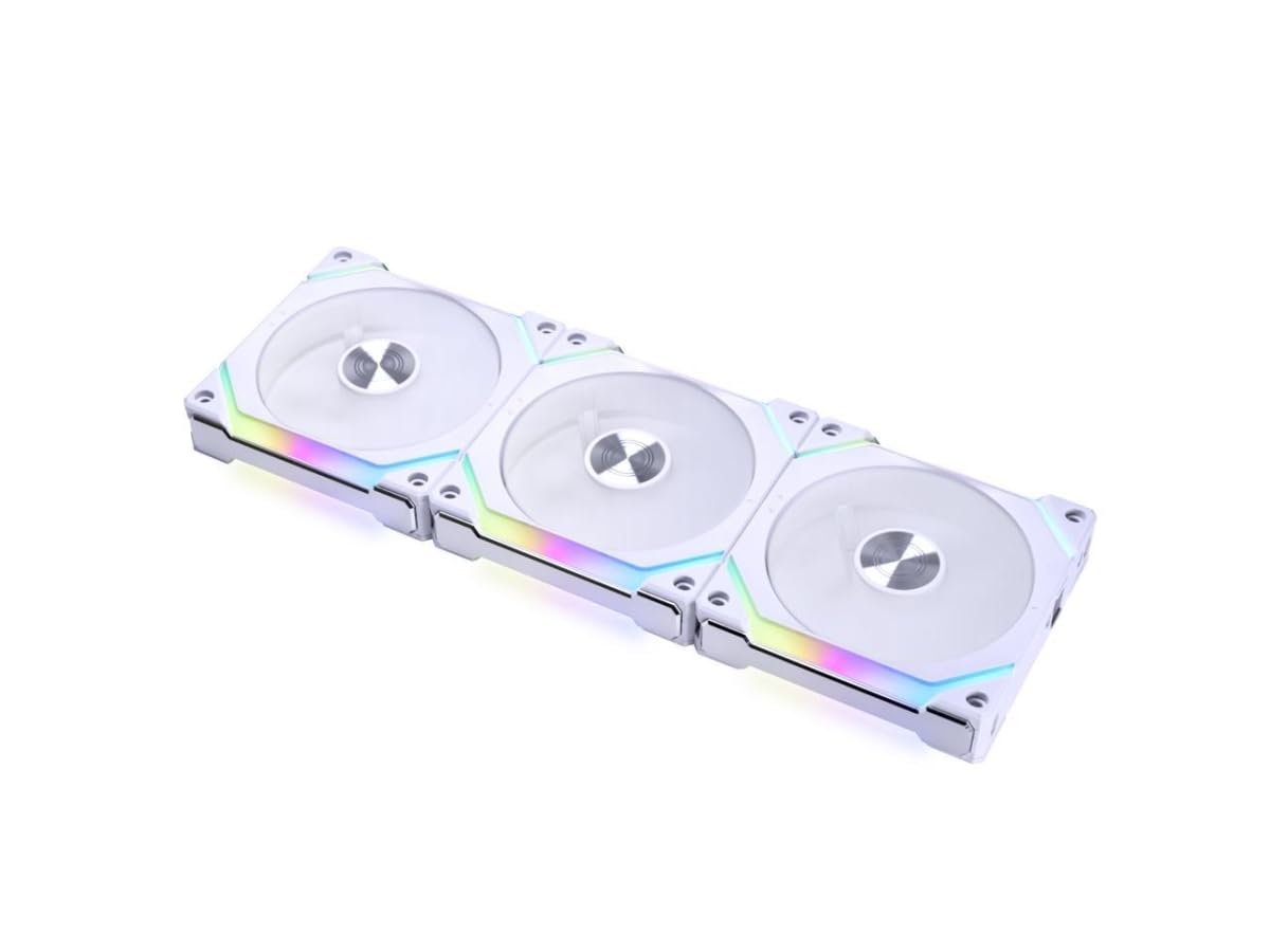 Lian Li UNI Fan SL V2 Революцияланған Дейзи-Chain ARGB Fan 120 мм үштік пакет White SL120V2-3W
