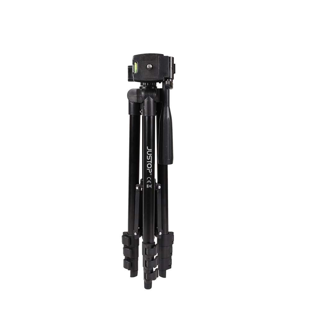 JUSTOP Treppiede In Alluminio Con Testa A 3 Vie E Supporto Per Smartphone - Per Fotocamere DSLR, Action Cam E IPhone