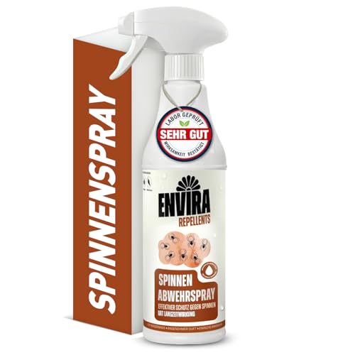 Envira Spinnenspray 500 ml - Hochwirksame Spinnenabwehr - Anti Spinnenspray mit Langzeitwirkung - Spinnen Abwehrspray - Mittel gegen Spinnen - Spray mit dezentem Zitrusduft, geruchsarm