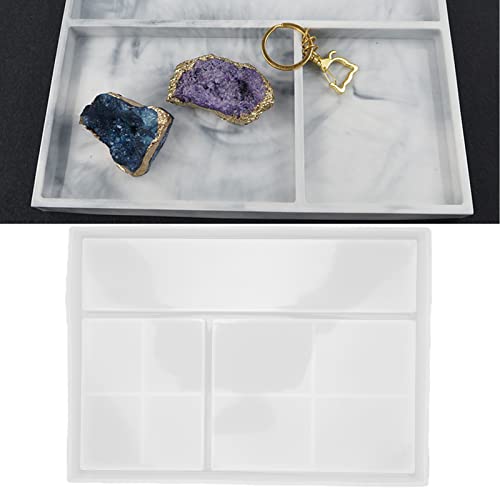 Image of Silicone Storage Box, DIY Tray, Multi Grid Jewelry Box, Reusable Multi Grid Jewelry Box, Cosmetics Storage Box for Makeup