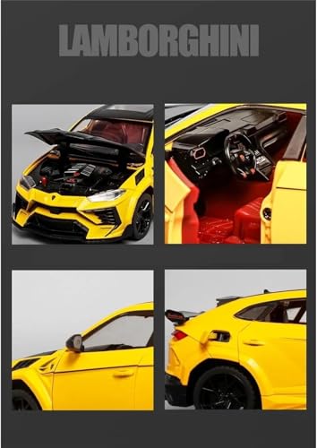Image of 1:24 Lambos Urus Bison Mansory SUV Diecast Model - Alloy Body Pull Back Car with Light & Sound, Openable Doors - Collectible Vehicle Toy Gift for Kids & Car Enthusiasts (Black)