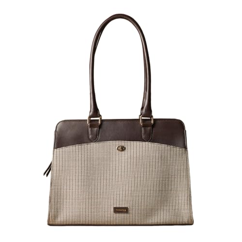 Image of Theater Dr. Grief Brown Croco Handbag for Women | Structured Top Handle Tote with Spacious Interior | Elegant Office Work & All Day Essential Laptop Bag