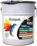 RyFo Colors Kratzputz 2mm 25kg - Fassadenputz, Oberputz, Edelputz, Strukturputz, Fertigputz weiß für innen und außen, witterungsbeständig, weitere Körnungen und Optiken wählbar