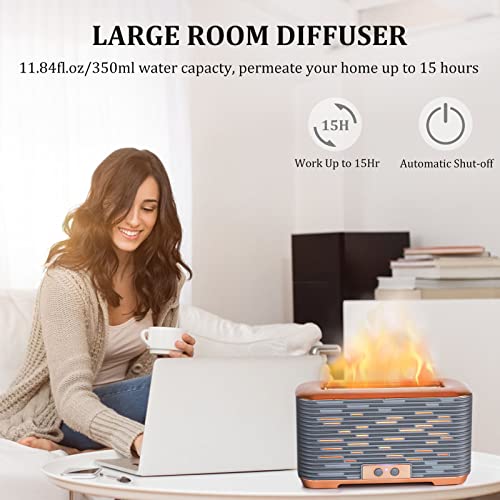 Pluwel Flame Icy Aroma Diffuser Humidifier,350Ml Essential Oil Diffuser For Large Room,3 Timers-Auto-Off Air Humidifier For Home Office Spa Gym(Brass) #TOP3