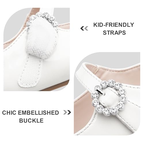 Stelle Girls Dress Shoes White Mary Jane Ballet Flats Flower School Shoes for Wedding Party Toddler/Little/Big Kid3