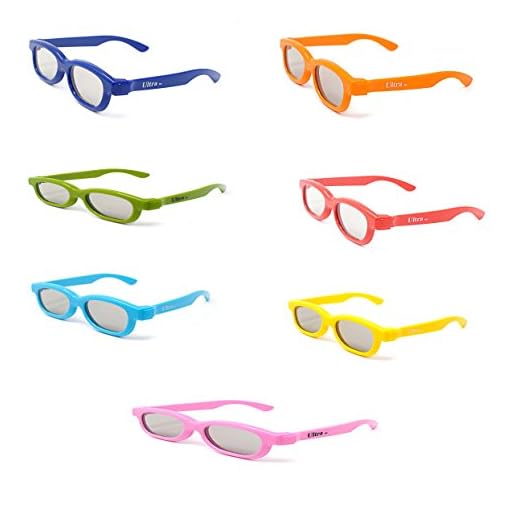UltraByEasyPeasyStore Rainbow Mixed Pack of 7 Pairs of 3D Glasses for Children Kids Polorized for RealD Cinema and TV Use