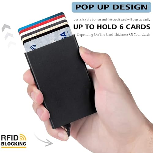 Image of FELSTAR RFID Blocking Aluminum Pop up Smart 7-8 Credit /Debit ATM Card Holder Wallet for Men and Women