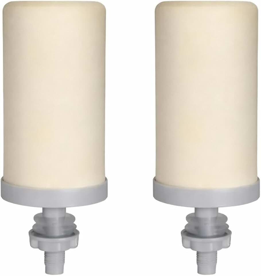 Kit com 2 Peças Vela para Filtro de Barro, Cerâmica e Plástico, Alta Filtragem, Encaixe Rosqueável