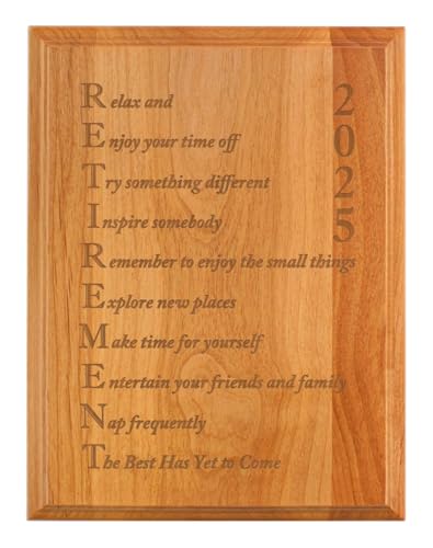 Product Image of the ThisWear Retirement Gifts Women Men Retirement 2025 Retired Poem Retirement Gift Ideas Coworker 7x9 Wood Engraved Plaque