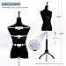 Female Mannequin Body,60-67 inch Dress Form Sewing Mannequin Torso Manikin with Wooden Tripod Base Stand Adjustable Mannequin for Sewing Clothes Display (Black)