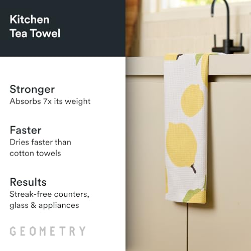 GEOMETRY Kitchen Tea Towels - Quick Dry Microfiber Dish Towels for Kitchen Sunny Lemons, 18" x 30" 1 Pack - image 2