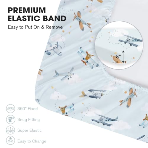 Image of Little Grape Land Crib Sheets 4 Pack for Boys and Girls, Baby Neutral Crib Fitted Sheets for Standard Crib & Toddler Mattress, Super Soft Breathable Fitted Crib Sheet Set