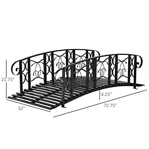 image for Outsunny 6' Metal Arch Backyard Garden Bridge with 660 lbs. Weight Cap
