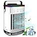 Aire Acondicionado PortáTil 4 en 1 Con Usb Air Conditioner Enfriador de Aire Humidificador Ventilador Con 7 Colores de Luz Nocturna, 4 Niveles Enfriador de EvaporacióN, Negro