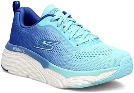 Skechers Women's MAX Cushioning Elite-Destination Point Sneaker, Blue/Light Blue, 8 | Image 3
