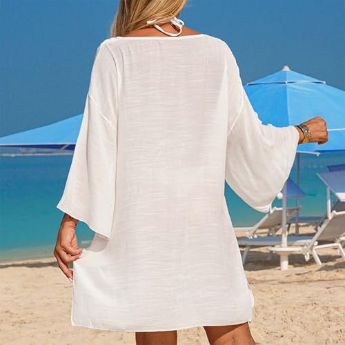 Traje de baño túnica de playa corta estilo bohemio suelto para verano 5