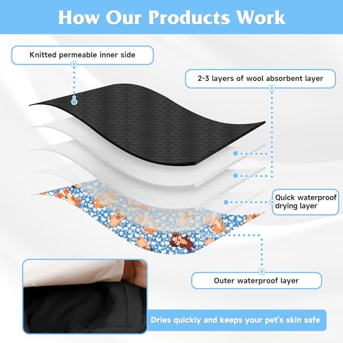 Image of Reusable Female Dog Diaper, Highly Absorbent Doggie Diapers for Female Dogs, Dog Diapers Large