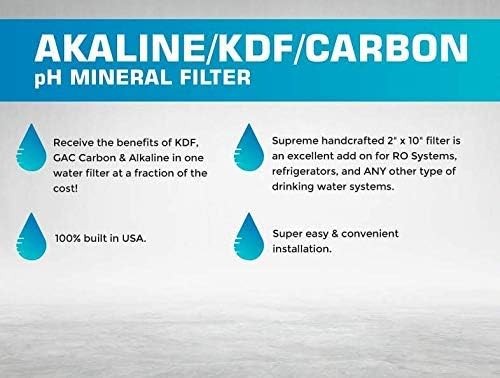 Miniatura 2 de Cartuchos de repuesto dobles para encimera, cartucho de filtro alcalino y bloque de carbono de 5 micrones, para filtración de encimera y debajo del