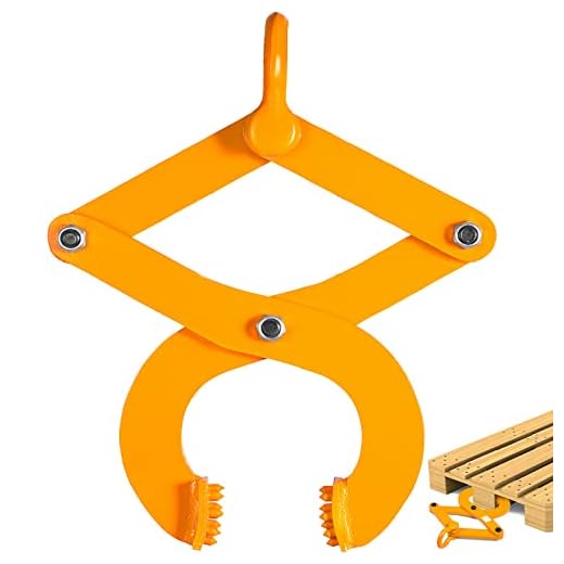 VEVOR Pallet Puller, 1T/2205 LBS Heavy Duty Steel Single Scissor Yellow Clamp, 4.3 Inch Jaw Opening and 0.5 Inch Jaw Height, Hook Pulling Hoisting Tool for Forklift Chain, Yellow