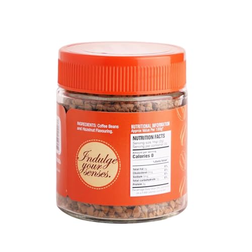 Image of QuikCafe Premium Instant Coffee, Natural Hazelnut Flavor - 1.76 oz (50g) Freeze Dried Arabica beans for Maximum flavor Delivery and Easy Solubility, All-Natural, Preservative-Free - Just Add Hot Water