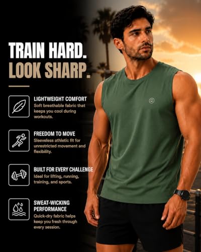 Image of CHKOKKO Sleeveless T Shirts Gym Vest for Men Workout Solid Premium Cotton Blend Tank Top for Man Running Vest Sando Gym Wear Lightweight Breathable Casual Summer Wear Boys