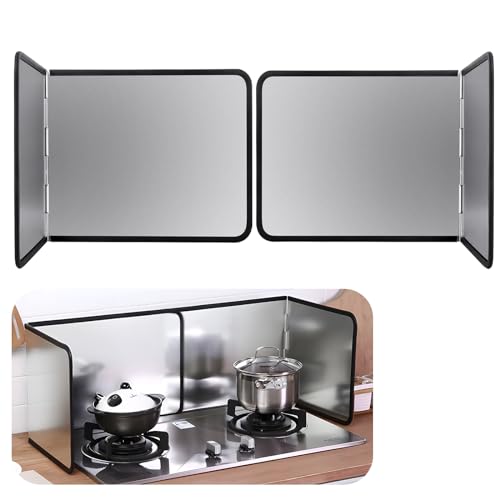 Wuciray Paraspruzzi per fornello, pieghevole, protezione da schizzi di grasso, protezione per stufa, con rivestimento antiaderente