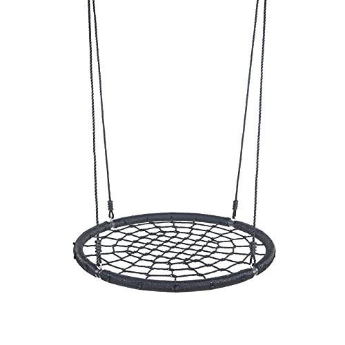 LISUEYNE 40" Web Tree Swing Set,Tree Swing Saucer Swing,Hanging Tree Round Flying Saucer with Ropes and Straps,Durable Net Swing Rope Swing,Black