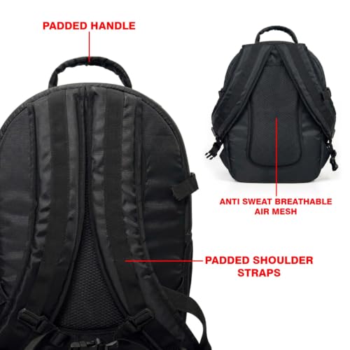 Image of J50 Waterproof Camera Backpack for DSLR & Mirrorless | Padded Dividers, Tripod Holder & Accessories Storage with Rain Cover (Black)