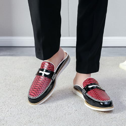 Mens Slip On Mules & Clogs Backless Loafers, Light Open Back Shoes Comfort Walking Shoes Breathable Slippers Closed Toe Slides with Anti-Skid Rubber Sole (Black)4