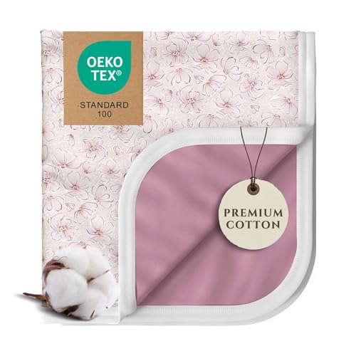 Image of Pobibaby Girl Blankets, Toddler Blanket, 50x50, Soft Cotton (Blossom)