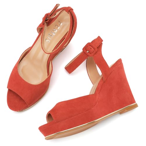 Image of Women's Dressy Platform Wedge Sandals Gold Wedges Peep Toe Patent High Heels Slingback Heeled Comfortable Ankle Strap Shoes