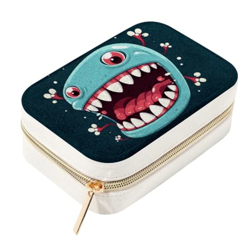 Boîte à bijoux double couche portable motif dents mignon - 2
