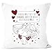 Produktbild SpecialMe® personalisierter Kissen-Bezug Liebespaar Pärchen Liebesgeschenke Geschenk für Freund/Freundin Mann/Frau Meine Welt weiß Unisize