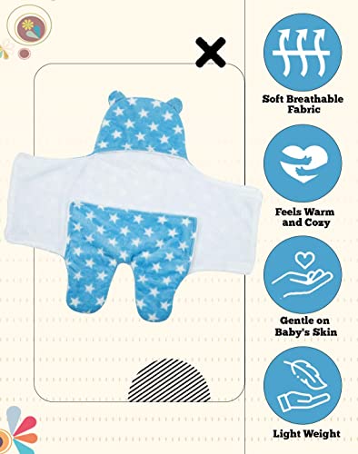 Image of New Born Multi-Purpose Baby Boy's and Baby Girl's Blanket and Sleeping Bag (Blue Star, 0-6 Months)