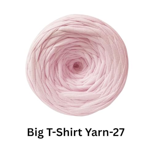 Image of VCR Baby Pink Big T-Shirt Yarn, 100 Meters Length, Recycled & Fashionable Craft Yarn, Pack of 1, Suitable for Crochet, Knitting & DIY Bags, Baskets, Cushions & Home Decor Projects